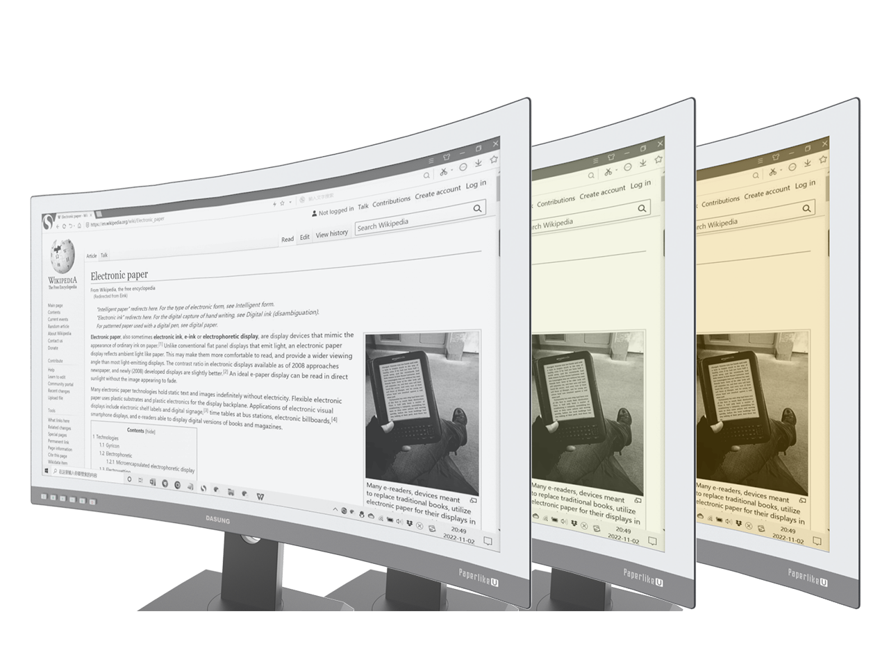 DASUNG 25.3" Curved E-ink Monitor: Paperlike 253 U