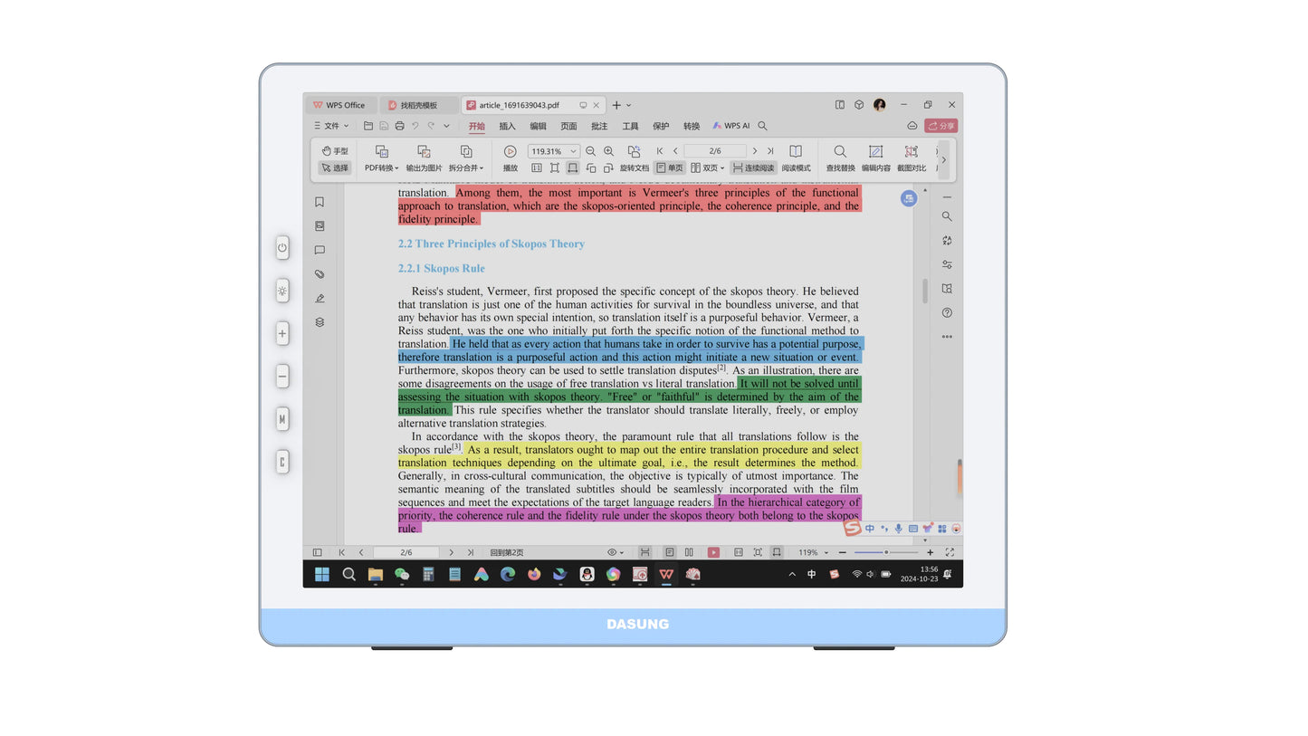 DASUNG Paperlike 13K: The World's First 13.3-inch Real 37Hz Color E-ink Monitor, Compatible with Windows & Mac